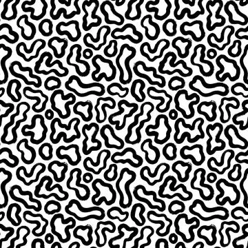 Hand drawn fluid amorphous forms seamless pattern Stock Illustration