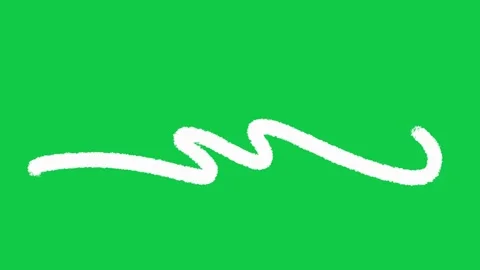 Hand Drawn Fluid Wavy Ribbon Line 2D Animation on Green Screen Видео 336578855