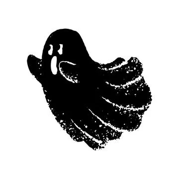 Hand drawn flying ghost vector illustration Stock Illustration