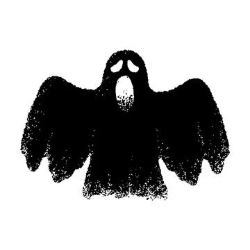 Hand drawn flying ghost vector illustration 스톡 일러스트