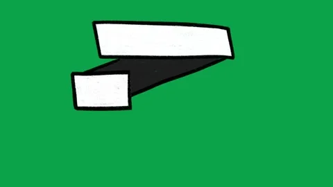 Hand Drawn Folded Ribbon Banner Green Screen Overlay Motion Graphic Stock Footage 344049325