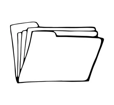 Hand Drawn Folder File Storage Doodle Icon Office Document Organization Ill.. 库存插图