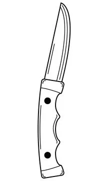 Hand drawn folding knife. Tool for hiking and tourism. Doodle style. Vector. Stock Illustration