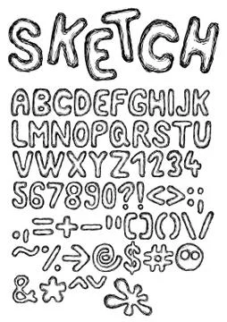 Hand drawn font Stock Illustration