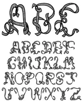 Hand drawn font Stock Illustration
