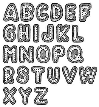 Hand drawn font Stock Illustration