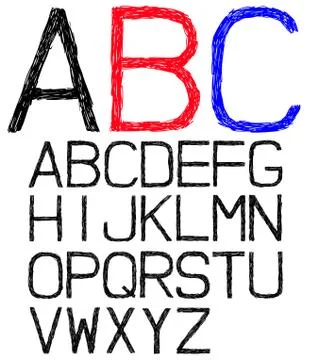 Hand drawn font Illustrazione stock