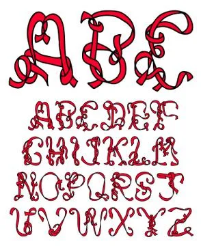 Hand drawn font Stock Illustration
