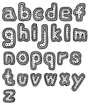 Hand drawn font Stock Illustration