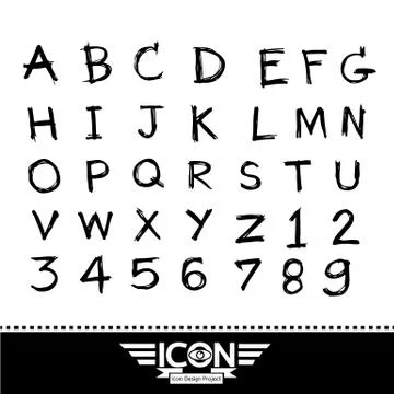 Hand drawn font Illustrazione stock