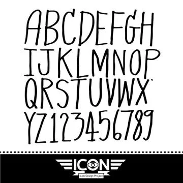 Hand drawn font Stock Illustration