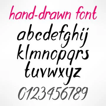 Hand-drawn font Illustrazione stock