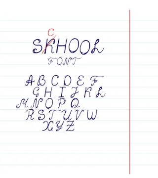 Hand drawn font in vector format Stock Illustration