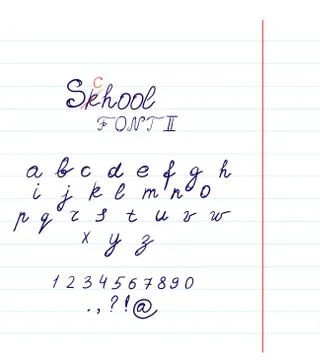 Hand drawn font in vector format Stock Illustration