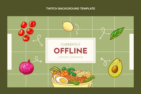 Hand drawn food twitch background Stock Illustration