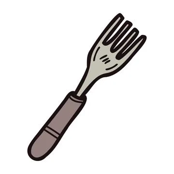 Hand Drawn fork in doodle style Illustrazione stock