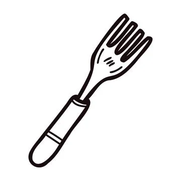 Hand Drawn fork in doodle style Illustrazione stock