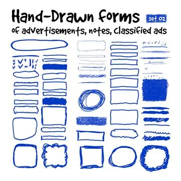 Hand-drawn forms Hand-drawn forms to highlight the advertising and classif... Stock Photos