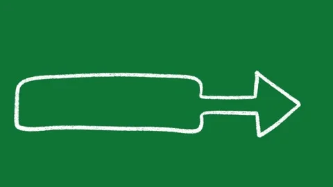 Hand-Drawn Forward Arrow Direction 2D Animation on Green Screen Stockbeeldmateriaal 334609039