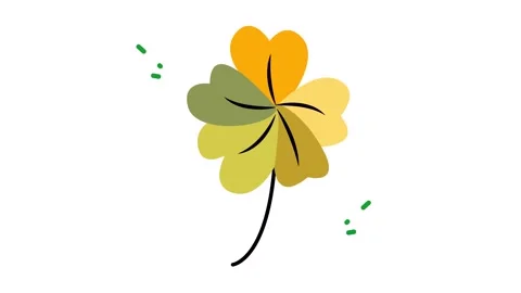Hand Drawn Four Leaf Clover Icon Illustration for Luck and Nature Design Stock Footage 345826689