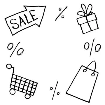 Hand drawn frame, border, design elements, clip arts in doodle style on theme 스톡 일러스트