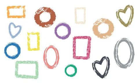 Hand drawn frame, border in spring, summer 2021 fashion colors palette. Vector Stock Illustration
