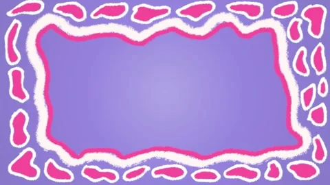 Hand drawn frame doodle pink white purple stop motion animation Stock Footage 322143376