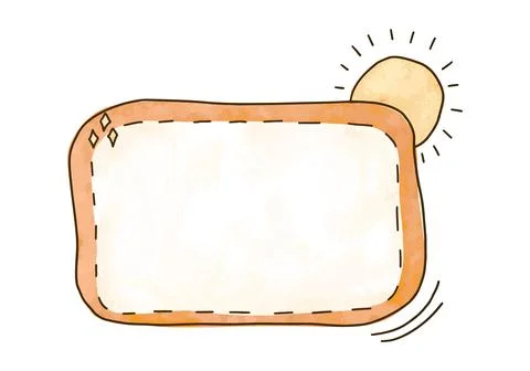 Hand drawn frame with doodle sun. Vector illustration. Stock Illustration