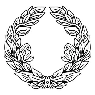 Hand drawn frame of laurel leaves vector illustration Stock Illustration