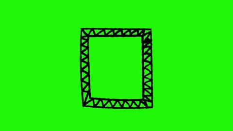 Hand drawn frame looping animation on green background Stock Footage 340269845