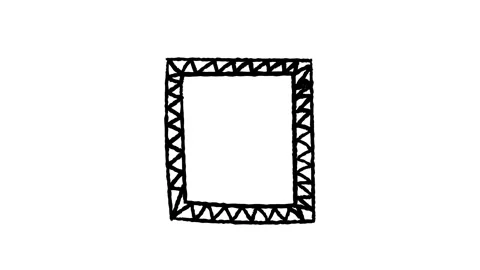 Hand drawn frame looping animation on white background Stock Footage 340273193
