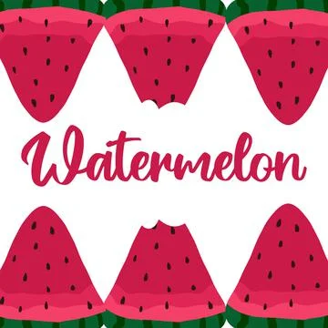 Hand-drawn frame made of watermelon. Stock Illustration