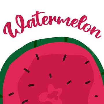Hand-drawn frame made of watermelon. Stock Illustration