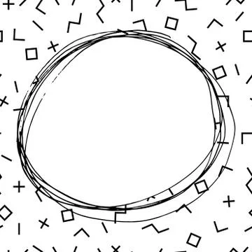 Hand drawn frame in memphis style.Vector illustration イラスト素材