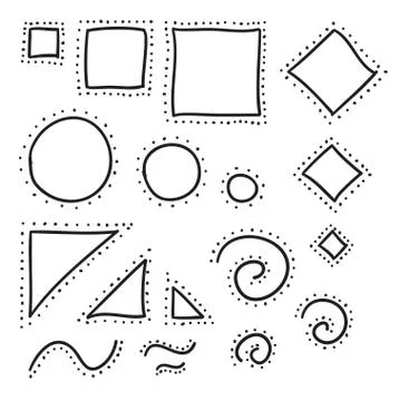 Hand drawn frame set vector icons illustration . Stock Illustration