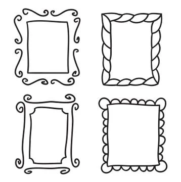 Hand drawn frame set vector icons illustration . Stock-Illustration