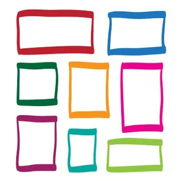 Hand drawn frame set vector icons illustration . Stock Illustration