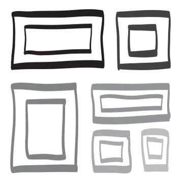 Hand drawn frame set vector icons illustration . Stock Illustration