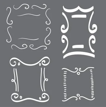 Hand drawn frame set vector icons illustration . Stock Illustration
