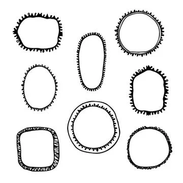 Hand drawn frame. Vector digital frame Child sketch style modern doodle. Kids Stock Illustration