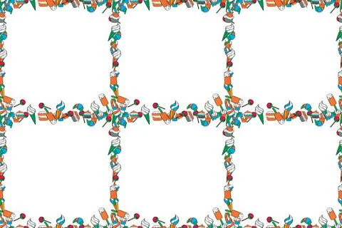 Hand drawn frames. Blank orange, black and white square cadre rectangle label el Stock Illustration