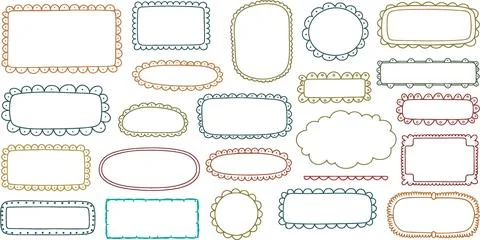 Hand-Drawn Frames Collection: Decorative Borders for Design and Scrapbooking Stockillustratie