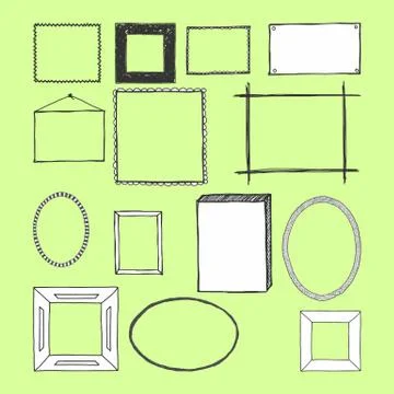 Hand Drawn Frames. Doodles Stock Illustration