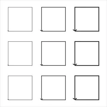 Hand drawn frames. Grunge ink illustration. rectangular shapes. Stock Illustration