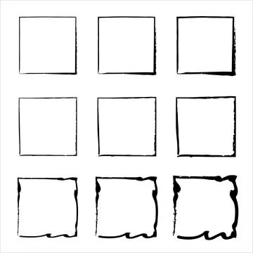 Hand drawn frames. Handdrawn square frame. rectangular shapes. Stock Illustration