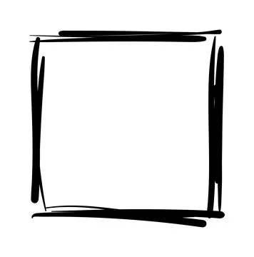 Hand drawn frames. Handdrawn square frame. Vector borders grunge template set. Stockillustratie