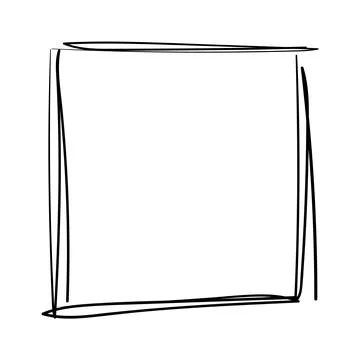 Hand drawn frames. Handdrawn square frame. Vector borders grunge template set. 스톡 일러스트