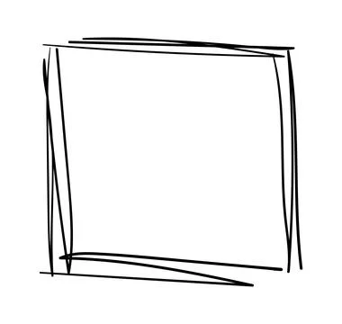 Hand drawn frames. Handdrawn square frame. Vector borders grunge template set. Stock Illustration