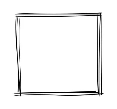 Hand drawn frames. Handdrawn square frame. Vector borders grunge template set. Stockillustratie