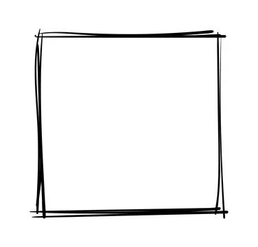 Hand drawn frames. Handdrawn square frame. Vector borders grunge template set. Stock Illustration